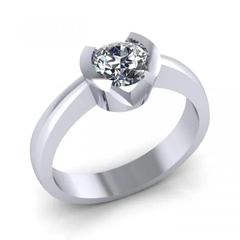 Inel din aur alb cu Cubic Zirconia Incolor