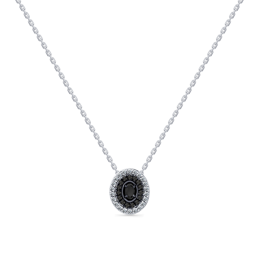 Colier din aur alb cu pietre Diamant, Diamant negru