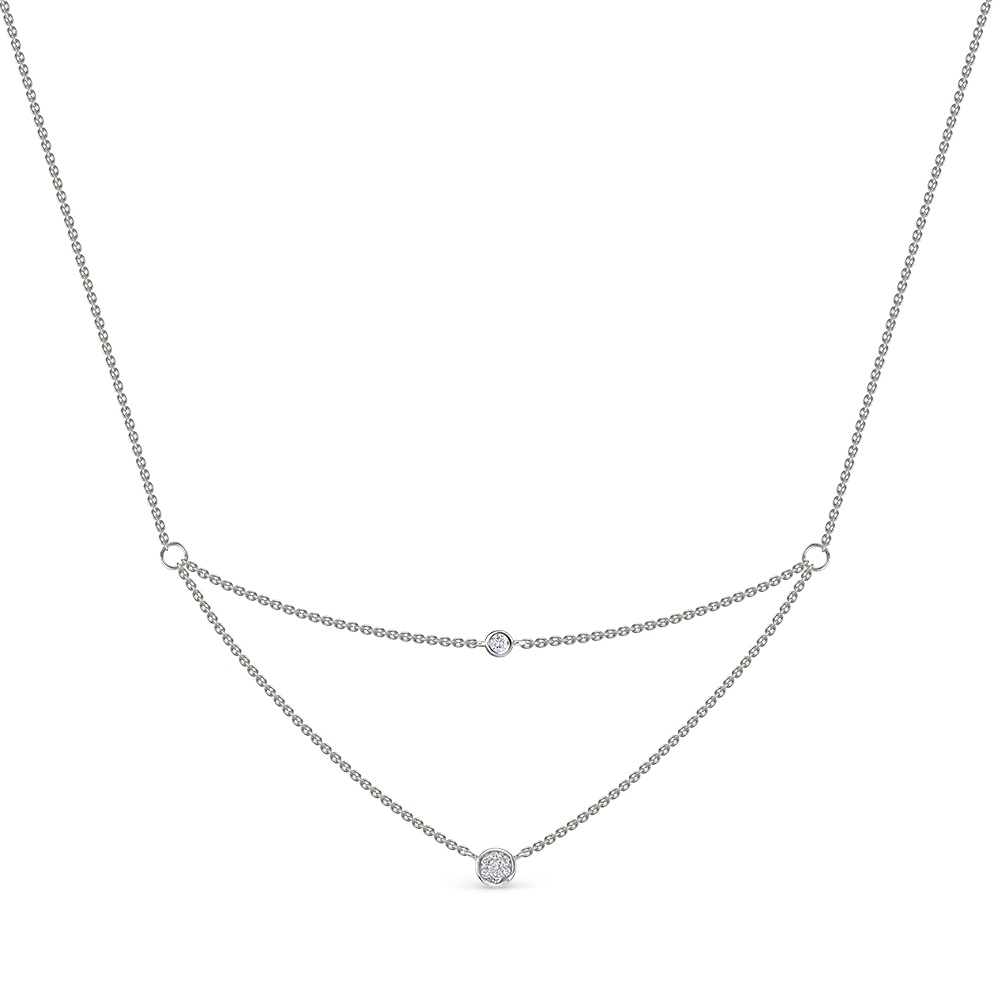 Colier din aur alb cu pietre Diamant