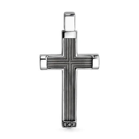 Cruce din argint cu Diamant negru