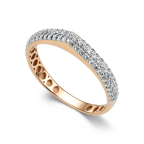 Кольцо из красного золота с камнями Бриллиант