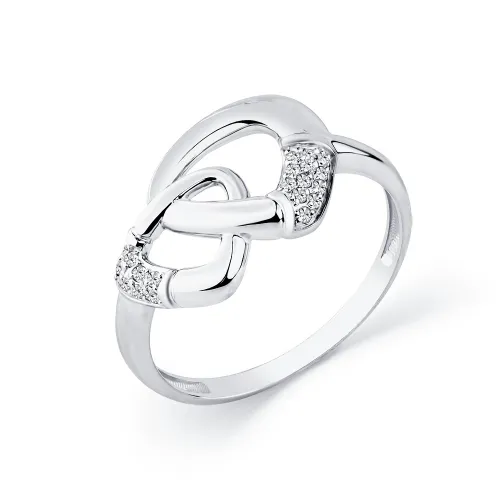 Inel din aur alb cu Cubic Zirconia Incolor