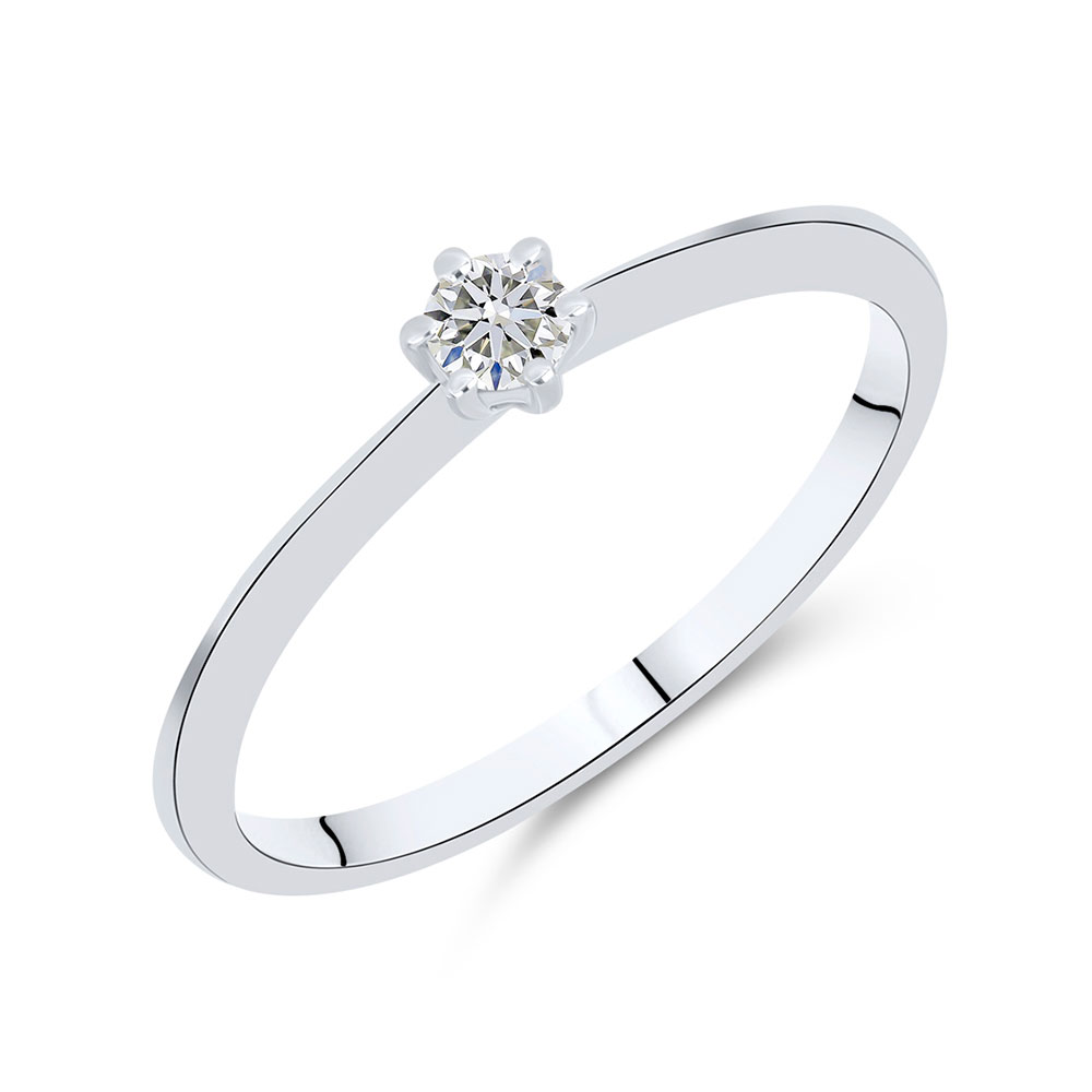 Кольцо из белого золота с камнями Бриллиант