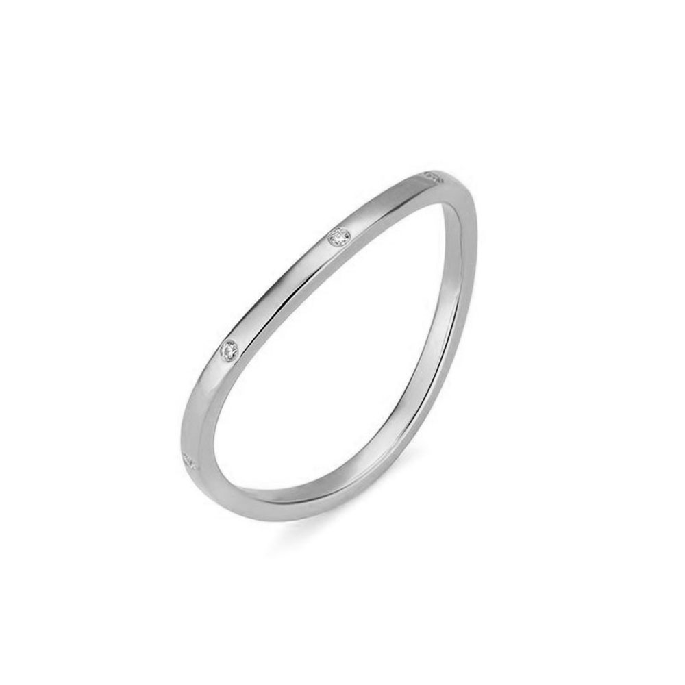 Кольцо из белого золота с камнями Бриллиант