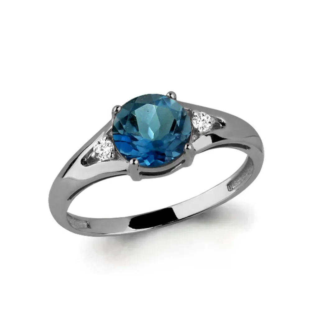 Inel din aur alb cu Cubic Zirconia Incolor, Topaz London