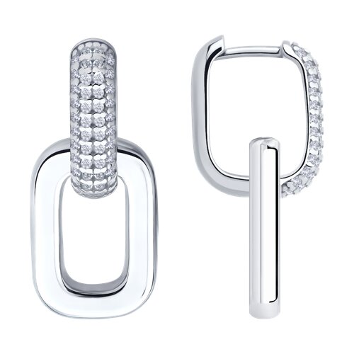 Cercei Creole din argint  cu pietre Cubic Zirconia Incolor