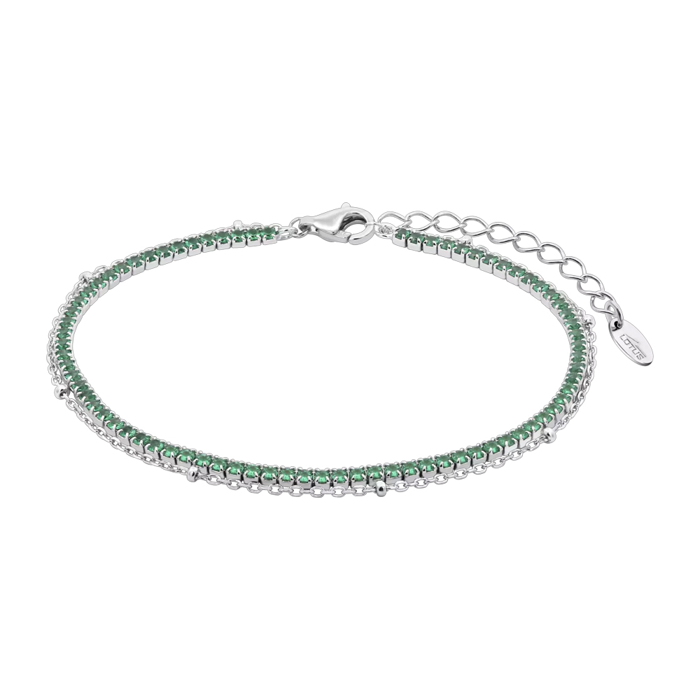 Brățară Tennis din argint cu Cubic Zirconia Verde