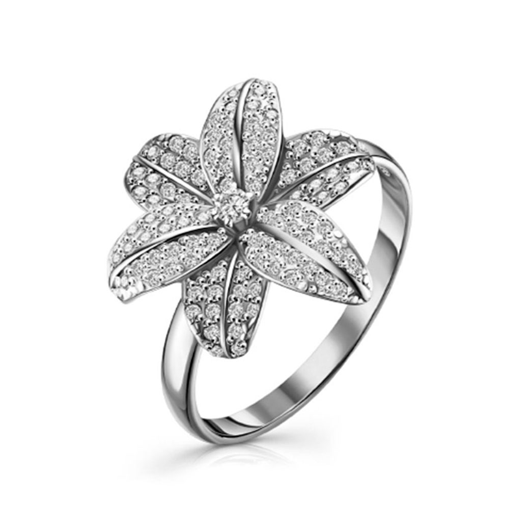 Inel din argint  cu pietre Cubic Zirconia Incolor