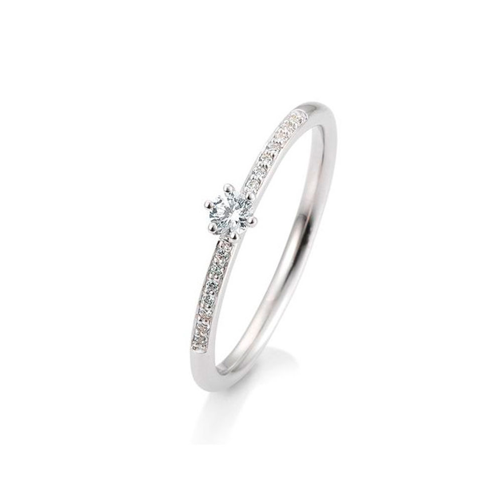 Кольцо из белого золота с камнями Бриллиант