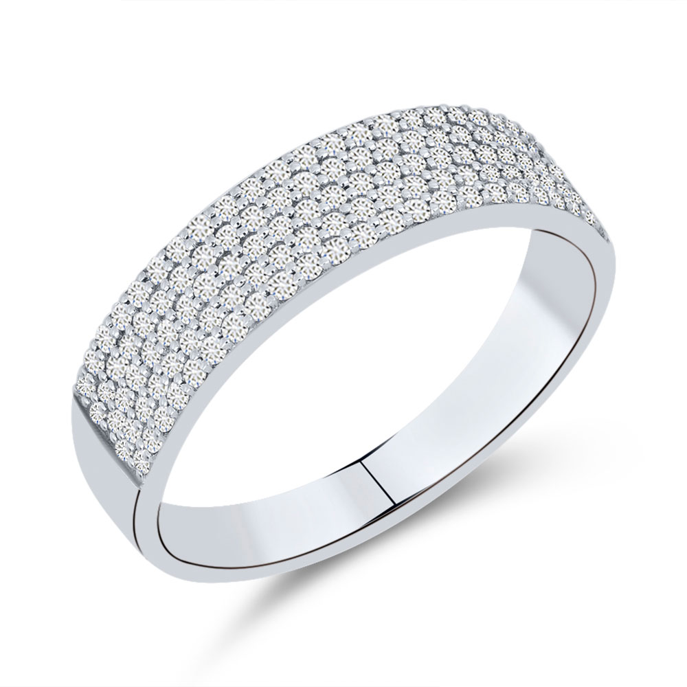 Кольцо из белого золота с камнями Бриллиант