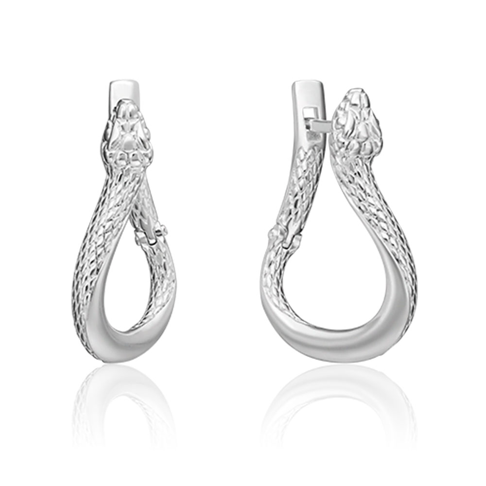 Серьги из серебра без камней