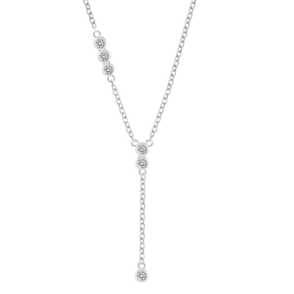 Colier din argint  cu pietre Cubic Zirconia Incolor