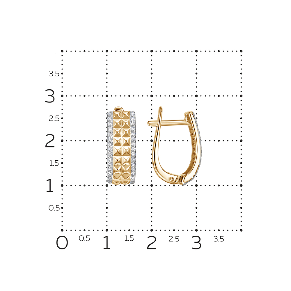 Cercei din aur roșu cu pietre Diamant