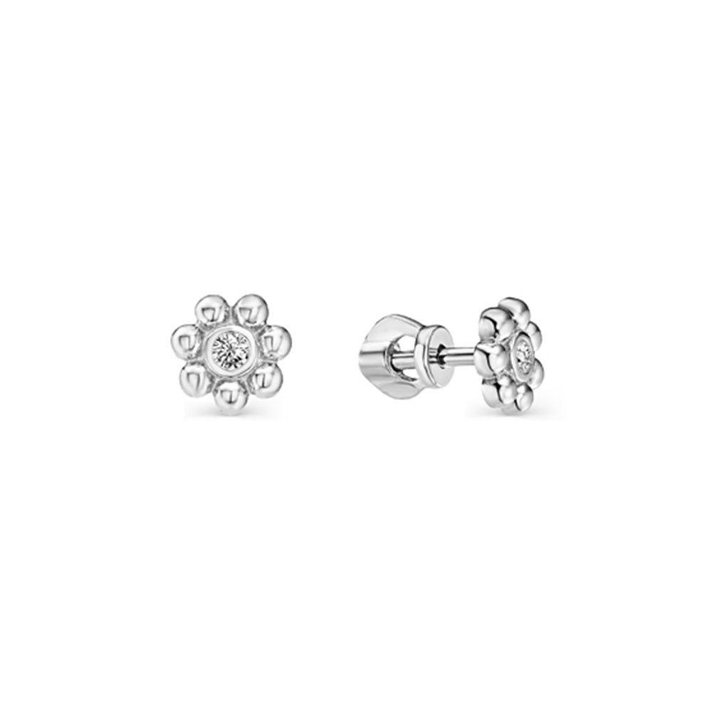 Cercei Pusete din argint  cu pietre Cubic Zirconia Incolor