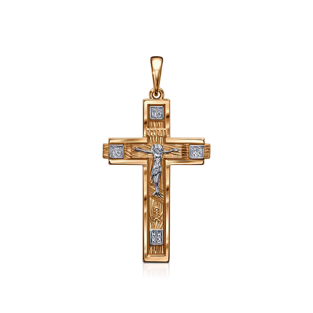 Cruce din aur roșu fără pietre