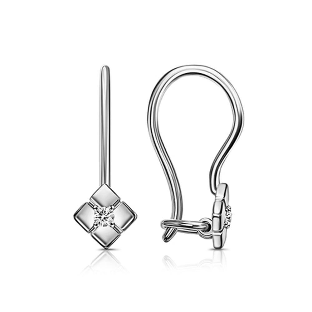 Детские серьги из серебра с камнями Фианит