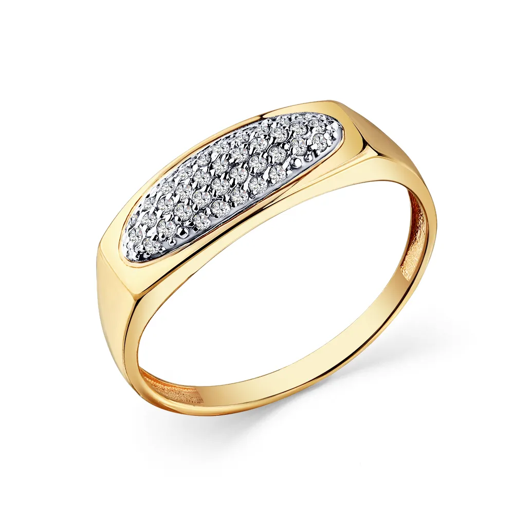 Inel din aur roșu cu Cubic Zirconia Incolor