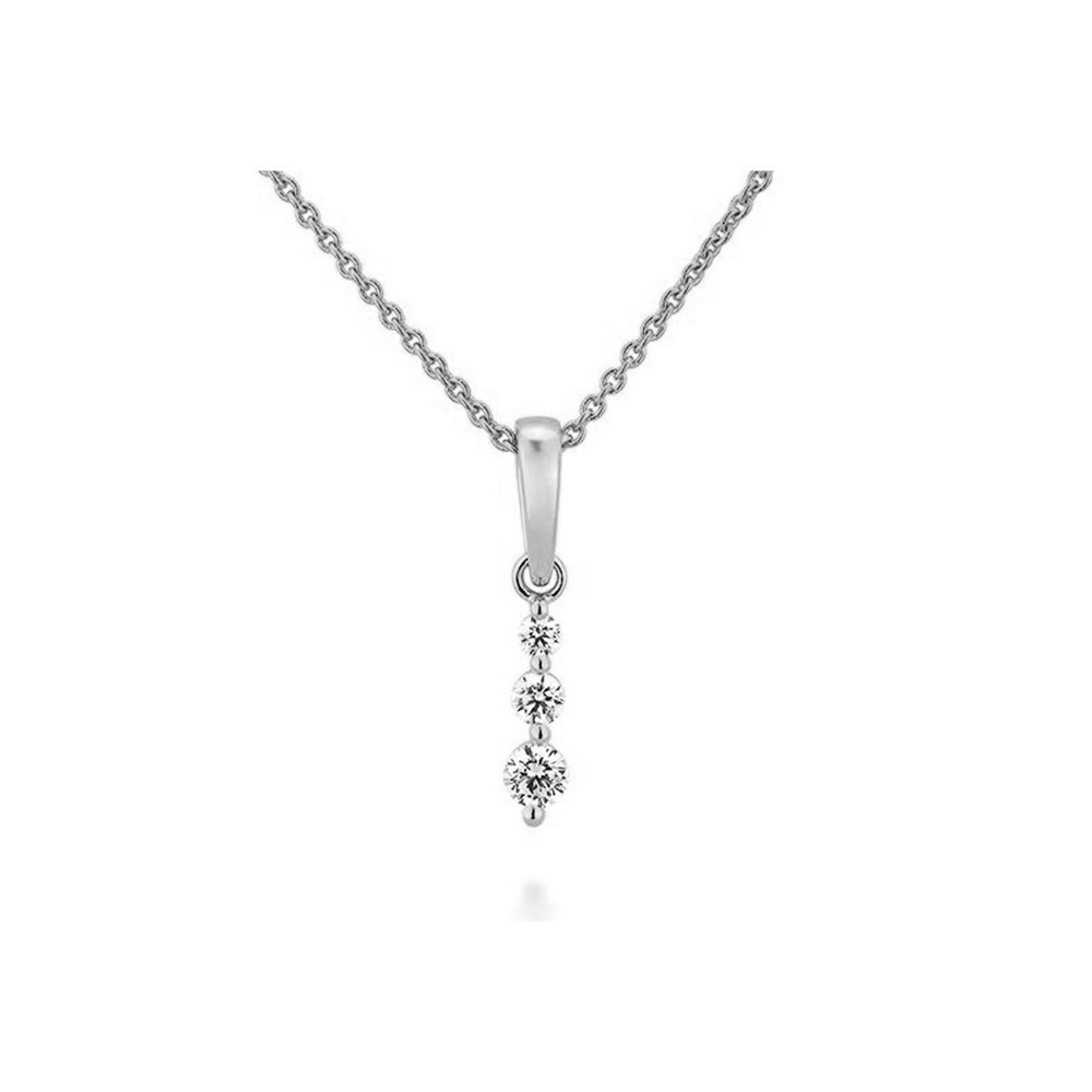 Pandantiv din aur alb cu pietre Diamant