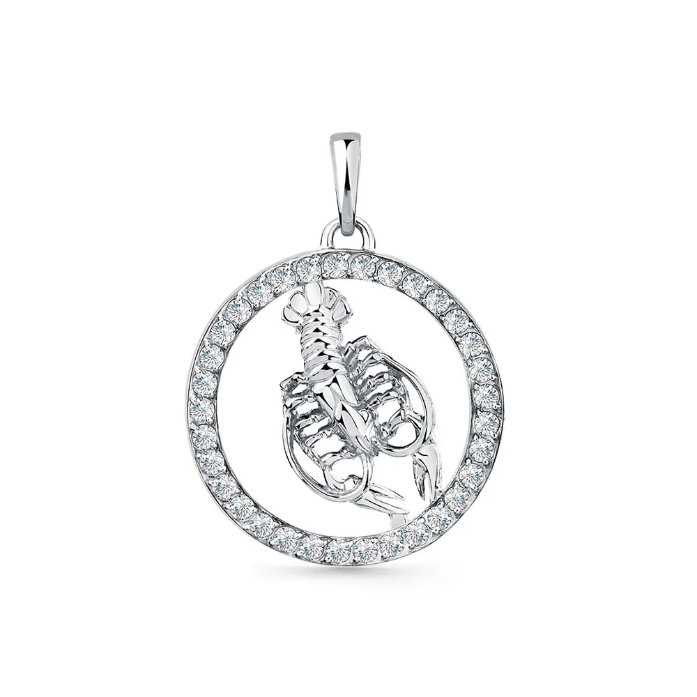 Pandantiv din aur alb cu Cubic Zirconia Incolor
