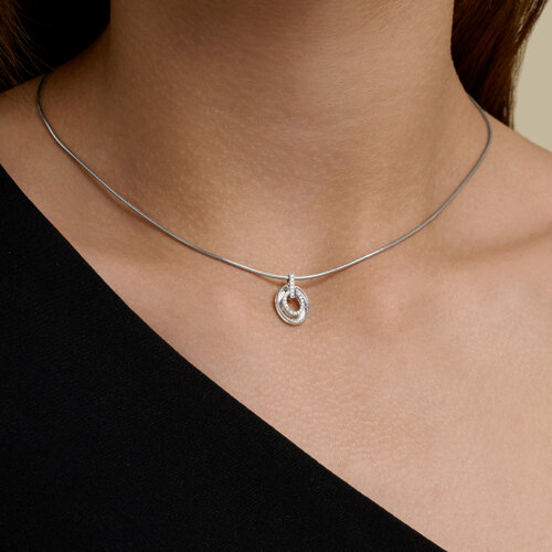 Подвеска из белого золота с камнями Бриллиант