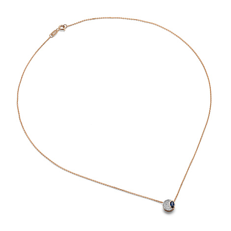 Колье из красного золота с камнями Бриллиант, Сапфир