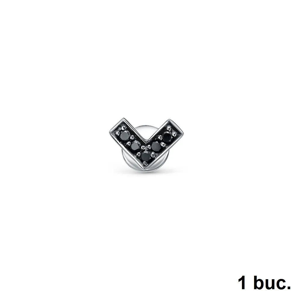 Cercel din aur alb cu Diamant negru