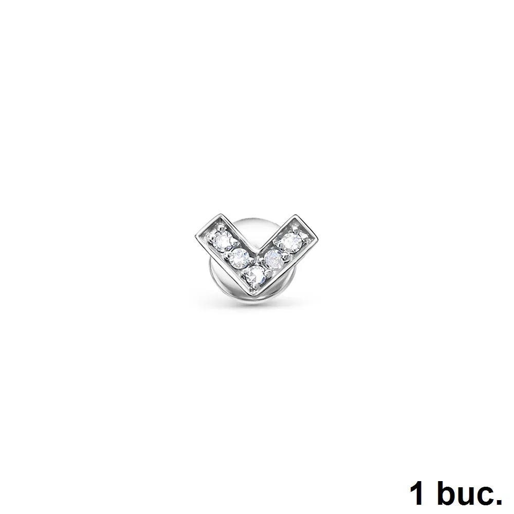 Cercel din aur alb cu Diamant