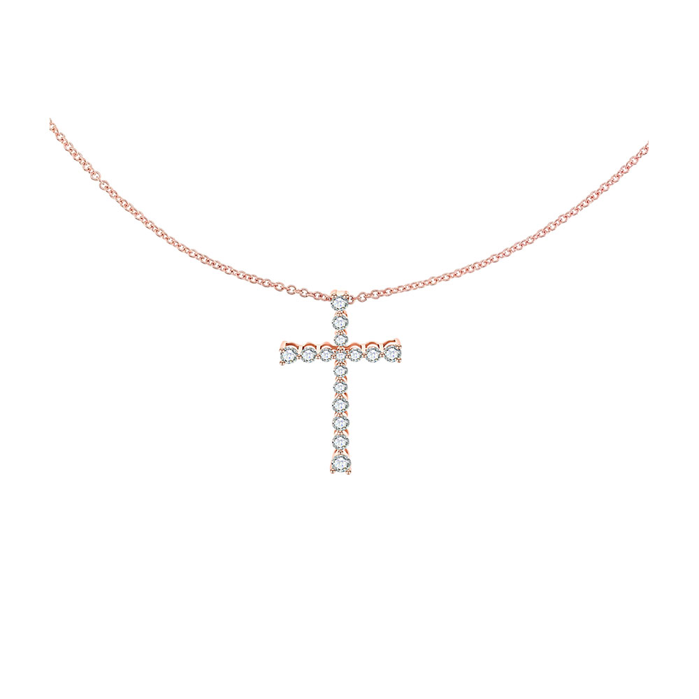 Colier din aur roșu cu pietre Diamant