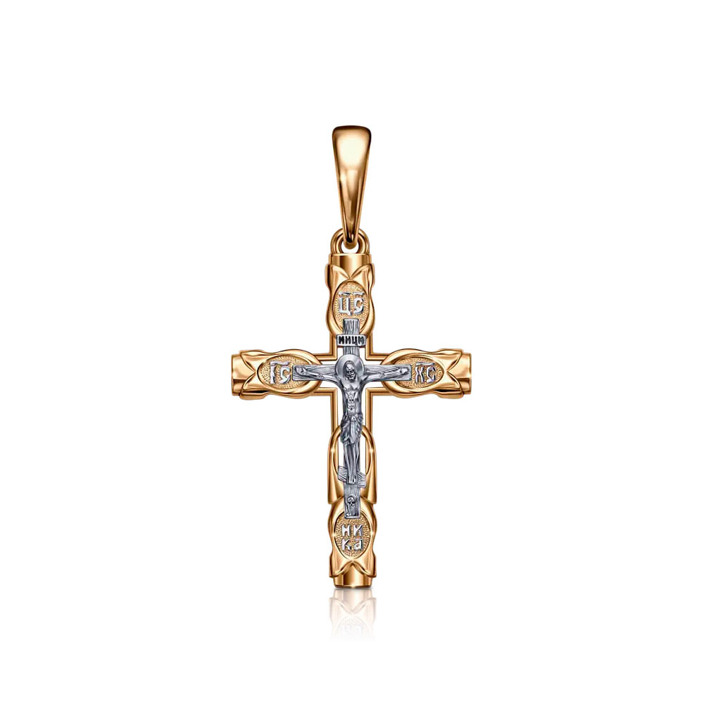 Cruce din aur roșu fără pietre