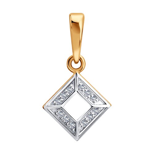 Pandantiv din aur roșu cu pietre Diamant