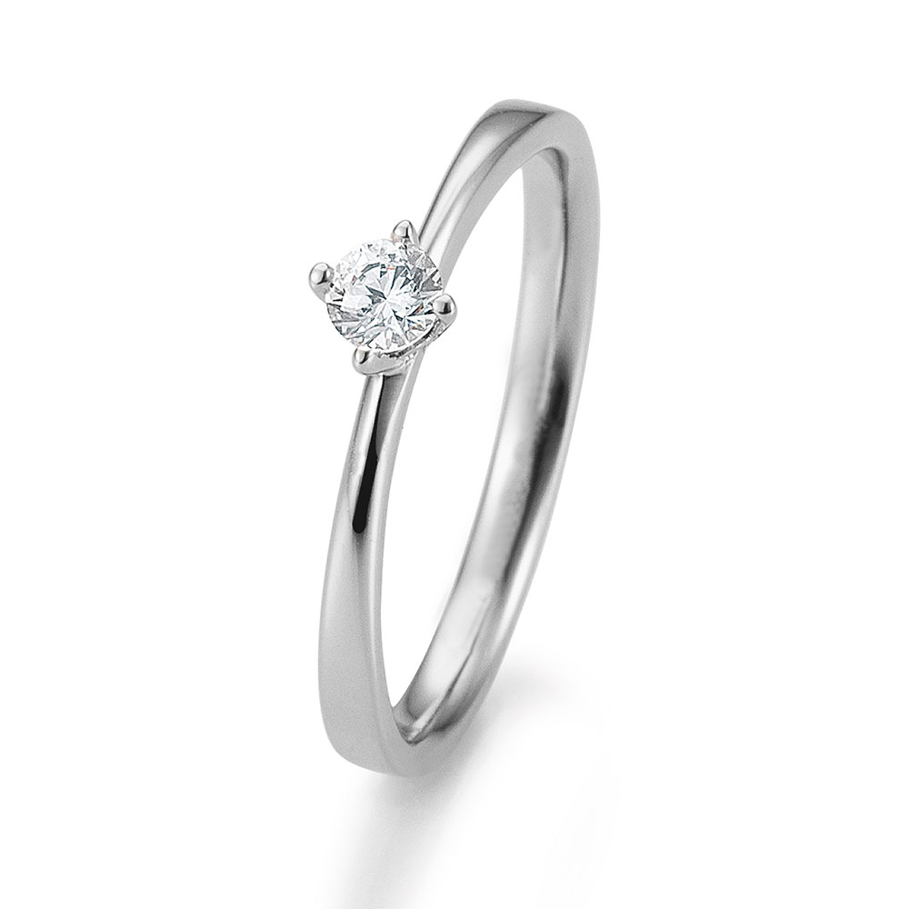 Inel de logodnă din platina  cu pietre Diamant