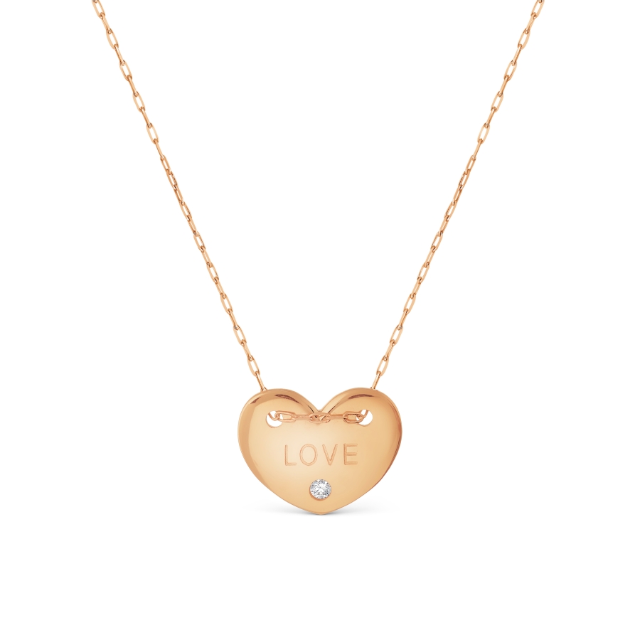 Colier din aur roșu cu pietre Cubic Zirconia Incolor