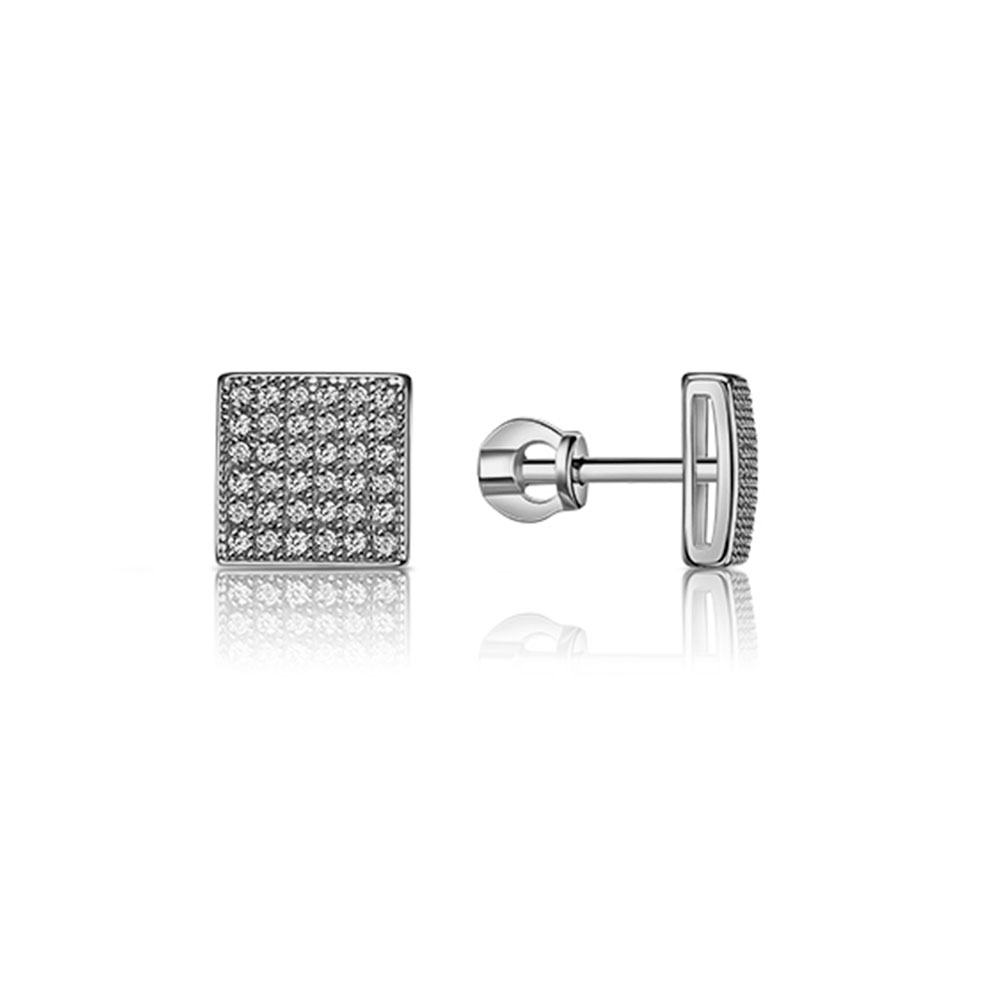 Cercei Pusete din argint  cu pietre Cubic Zirconia Incolor