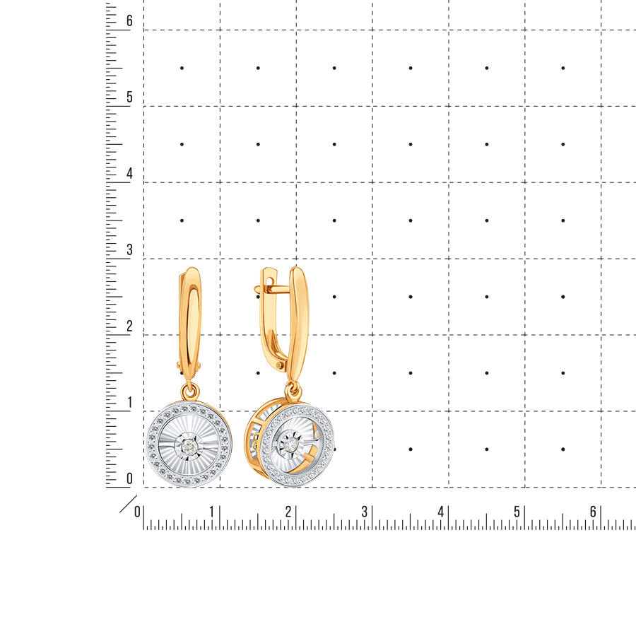 Cercei Suspendați din aur roșu cu pietre Diamant