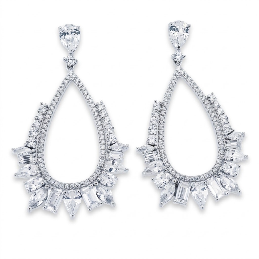 Cercei Pusete din argint cu Cubic Zirconia Incolor