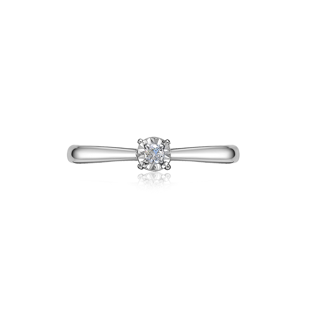 Inel din aur alb cu pietre Diamant