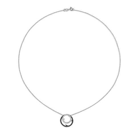Колье из белого золота с камнями Бриллиант, Черный бриллиант