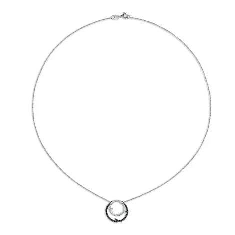 Colier din aur alb cu Diamant, Diamant negru