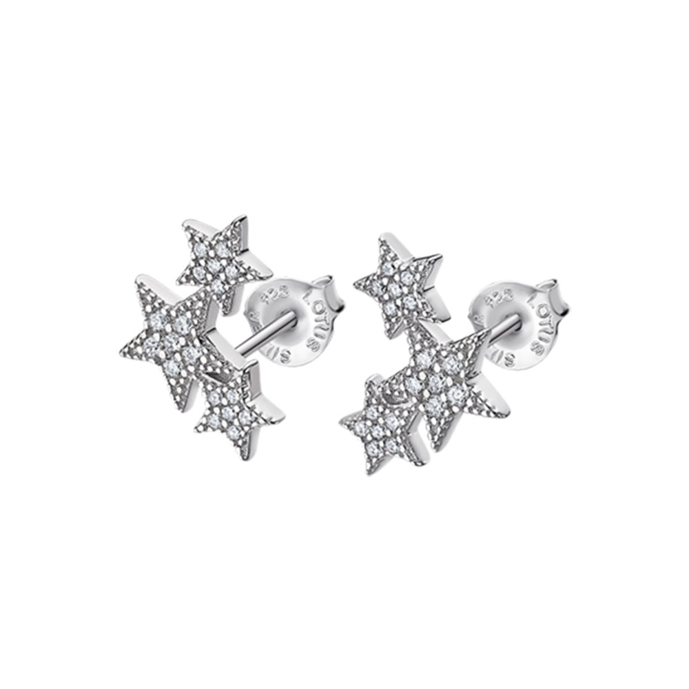 Cercei Pusete din argint  cu pietre Cubic Zirconia Incolor