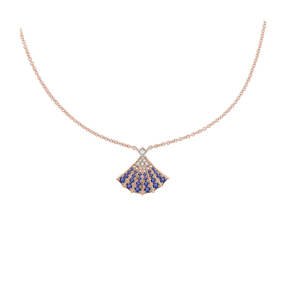 Colier din aur roșu cu Diamant, Safir