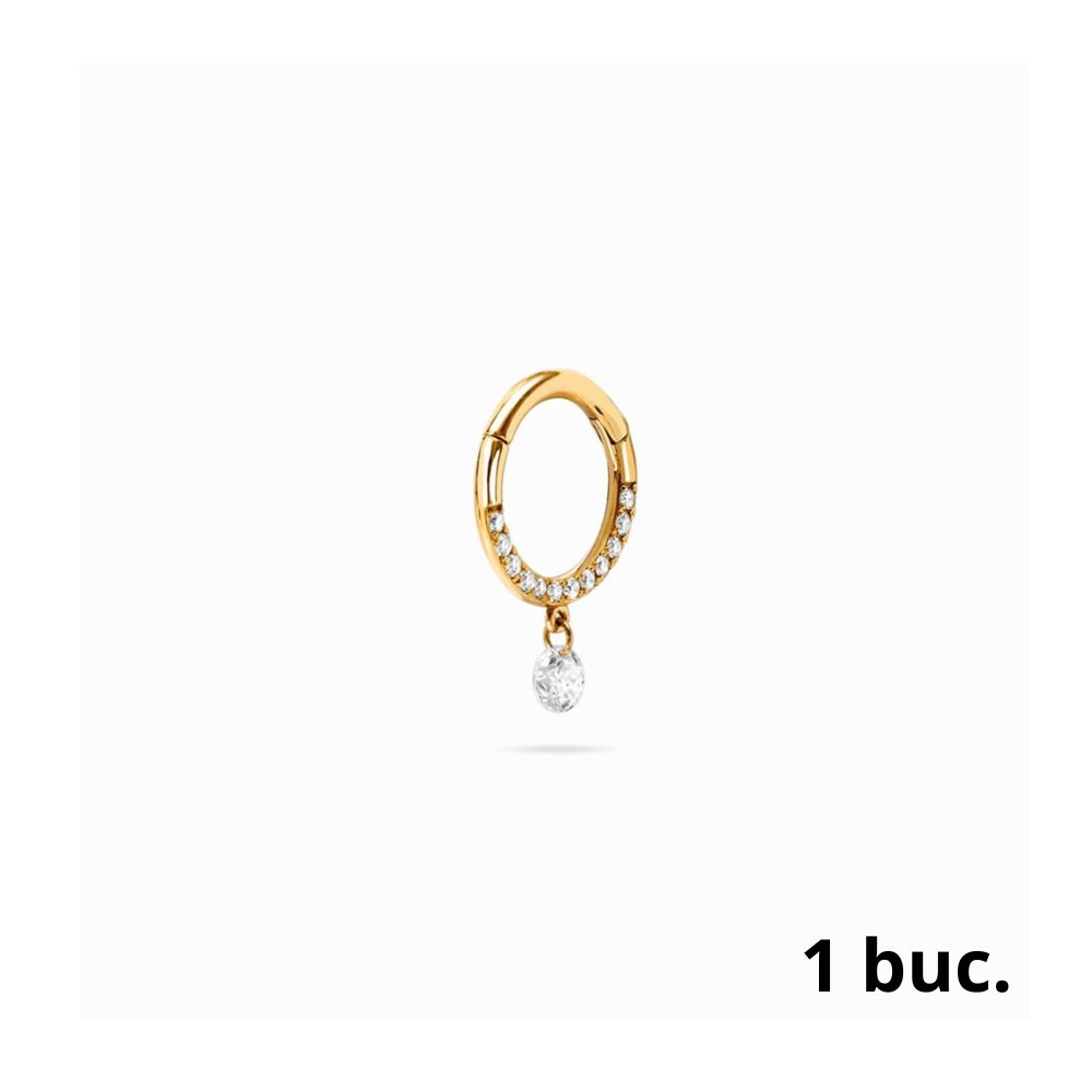 Cercel din aur galben cu pietre Diamant