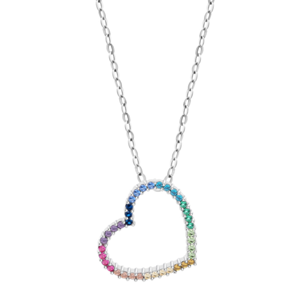 Colier din argint  cu pietre Cubic Zirconia Multicoloră