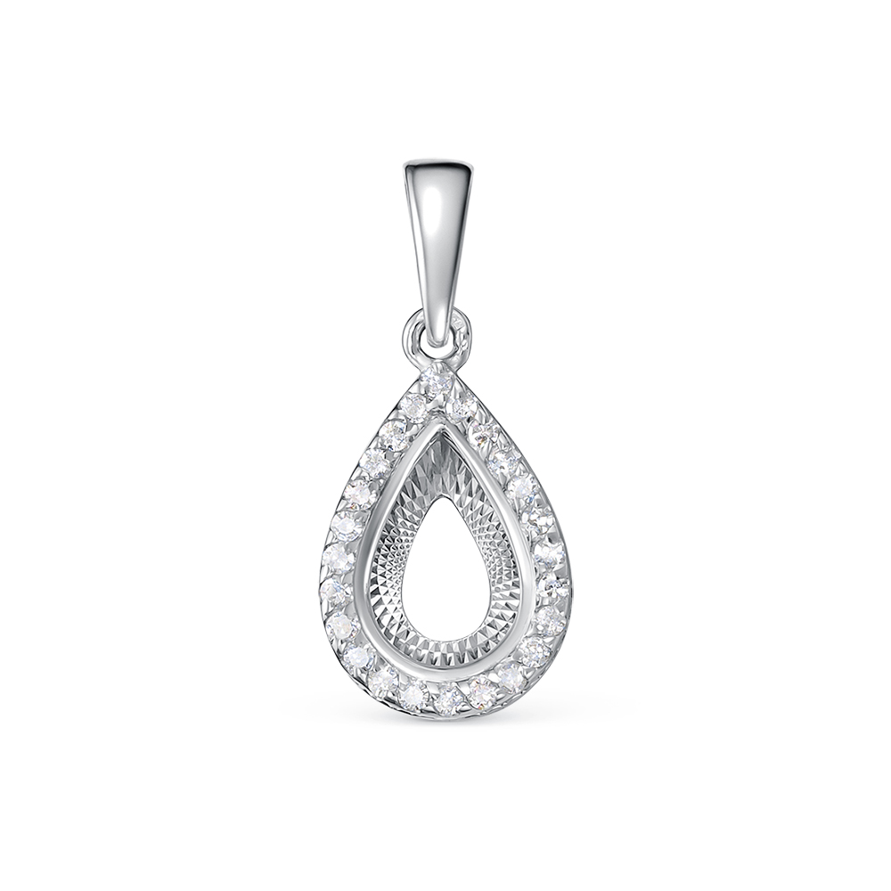 Подвеска из белого золота с камнями Бриллиант
