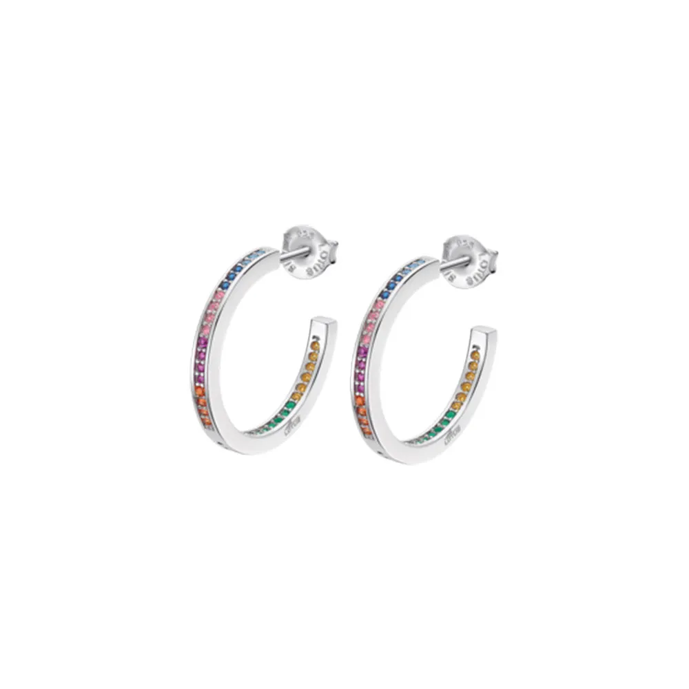 Cercei Pusete din argint cu Cubic Zirconia Multicoloră