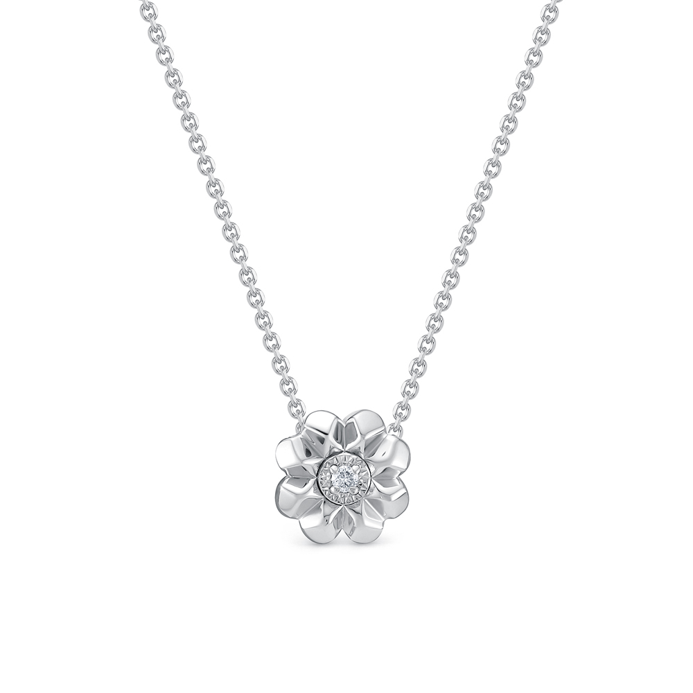 Colier din aur alb cu pietre Diamant