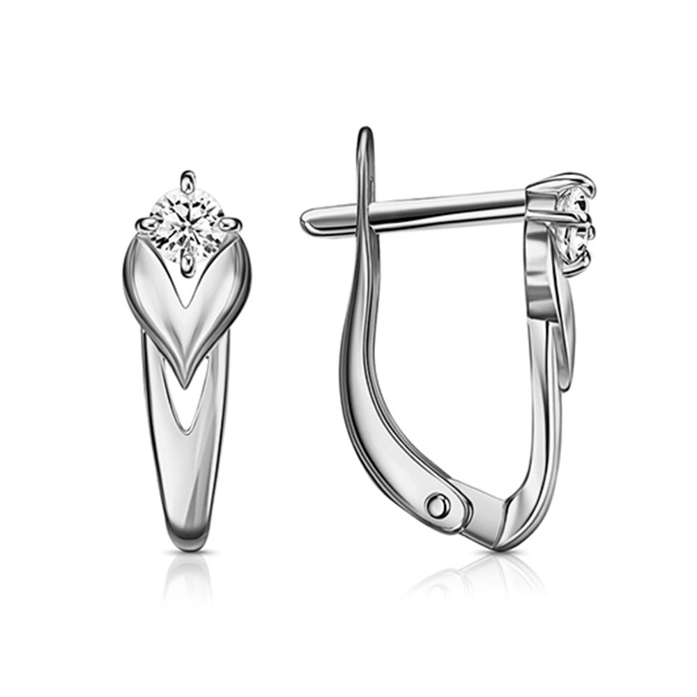Детские серьги из серебра с камнями Фианит