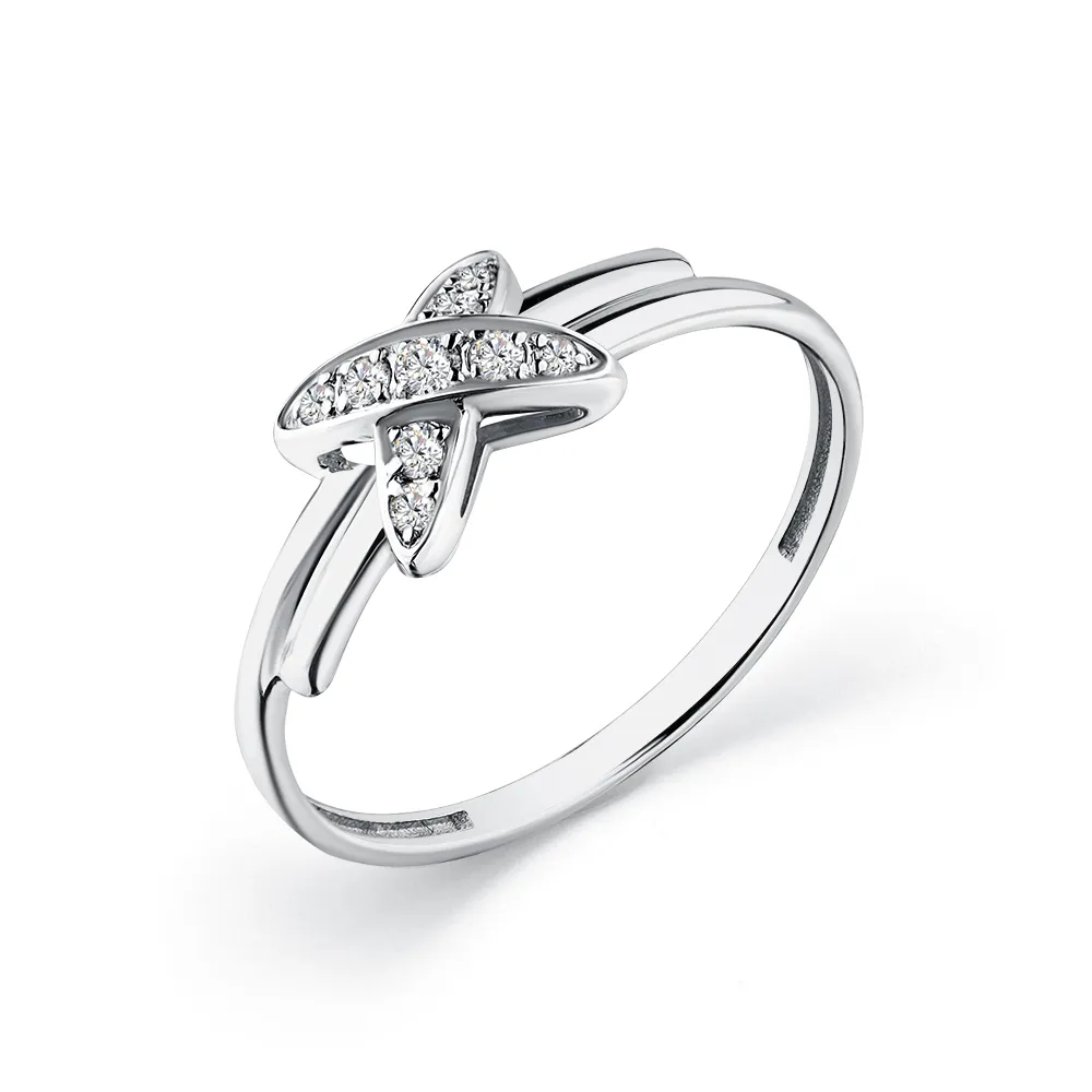 Inel din aur alb cu Cubic Zirconia Incolor