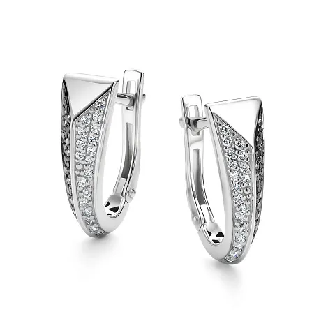 Cercei din aur alb cu Diamant, Diamant negru