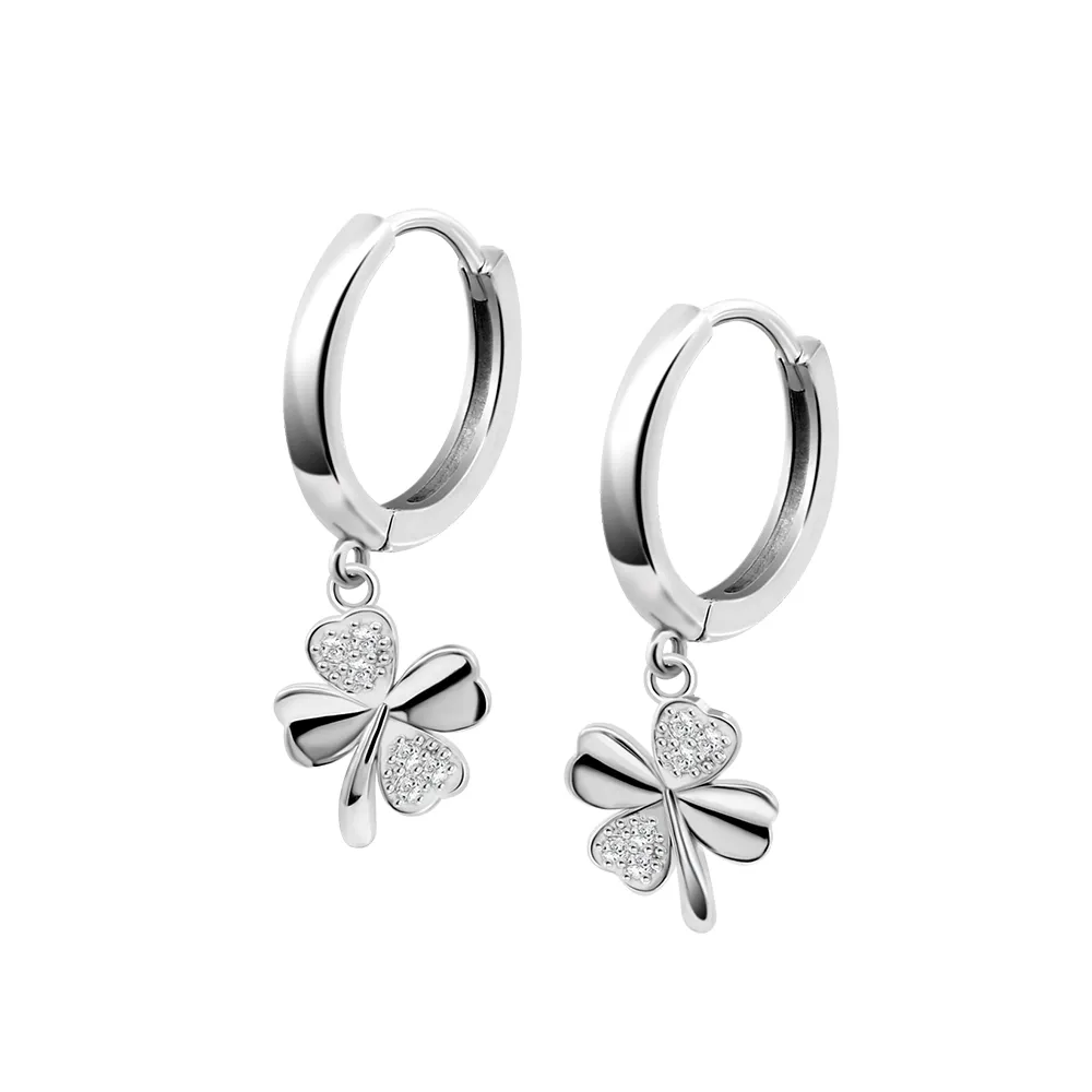 Cercei Creole din argint cu Cubic Zirconia Incolor