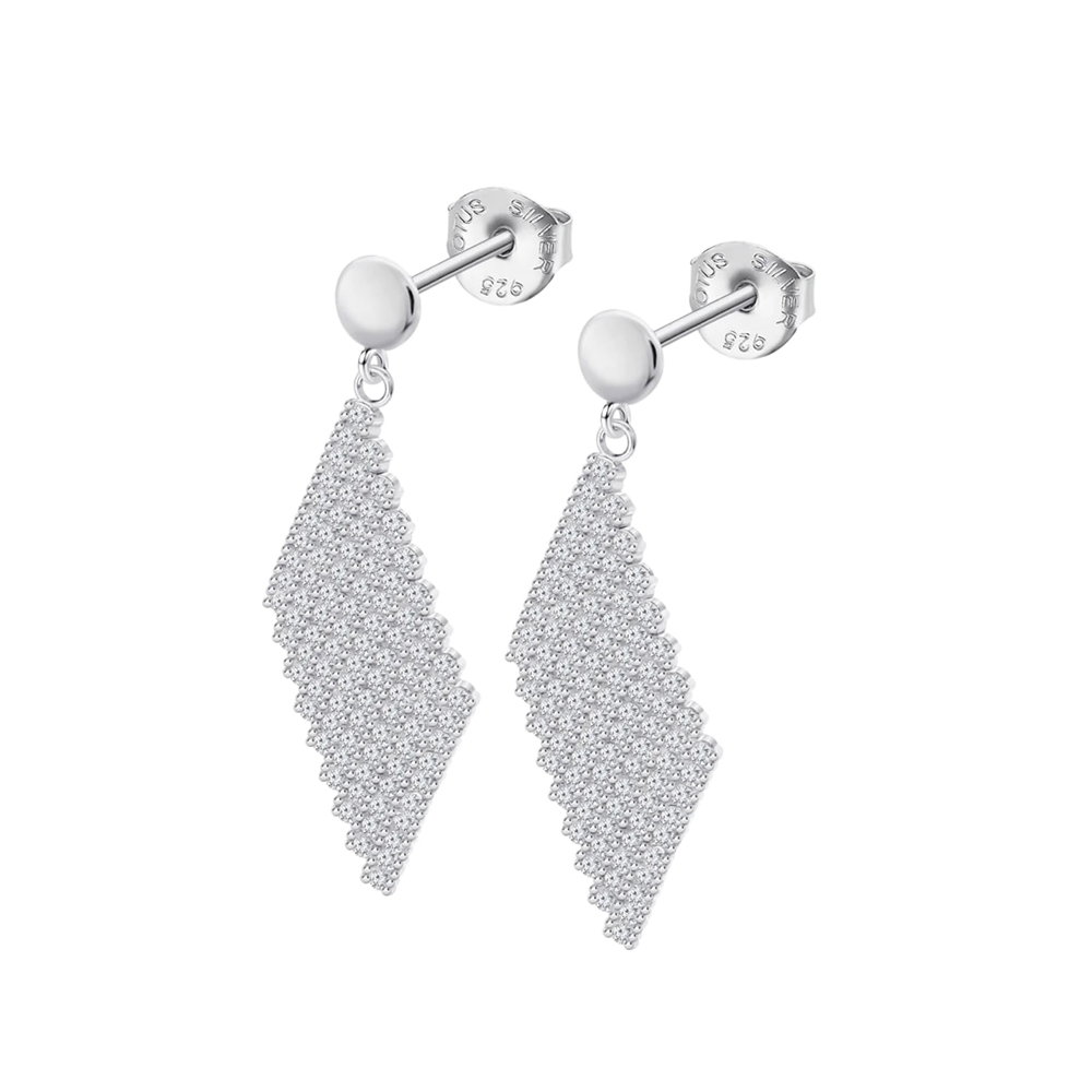 Cercei Pusete din argint  cu pietre Cubic Zirconia Incolor